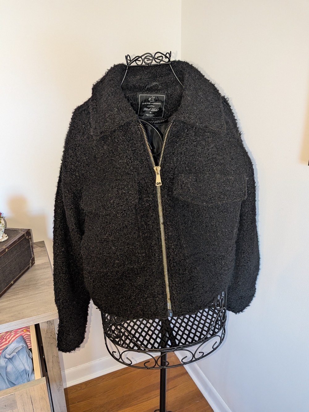Love For Humanity Black Label Fuzzy Zip Jacket M